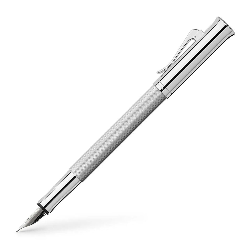 Graf Von Faber Castell Guilloche Fountain Pen - Barley Rhodium