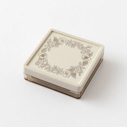 Midori Brown Paintable Stamp Self Inking - Floral Frame
