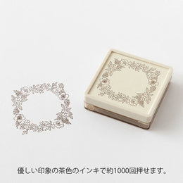 Midori Brown Paintable Stamp Self Inking - Floral Frame
