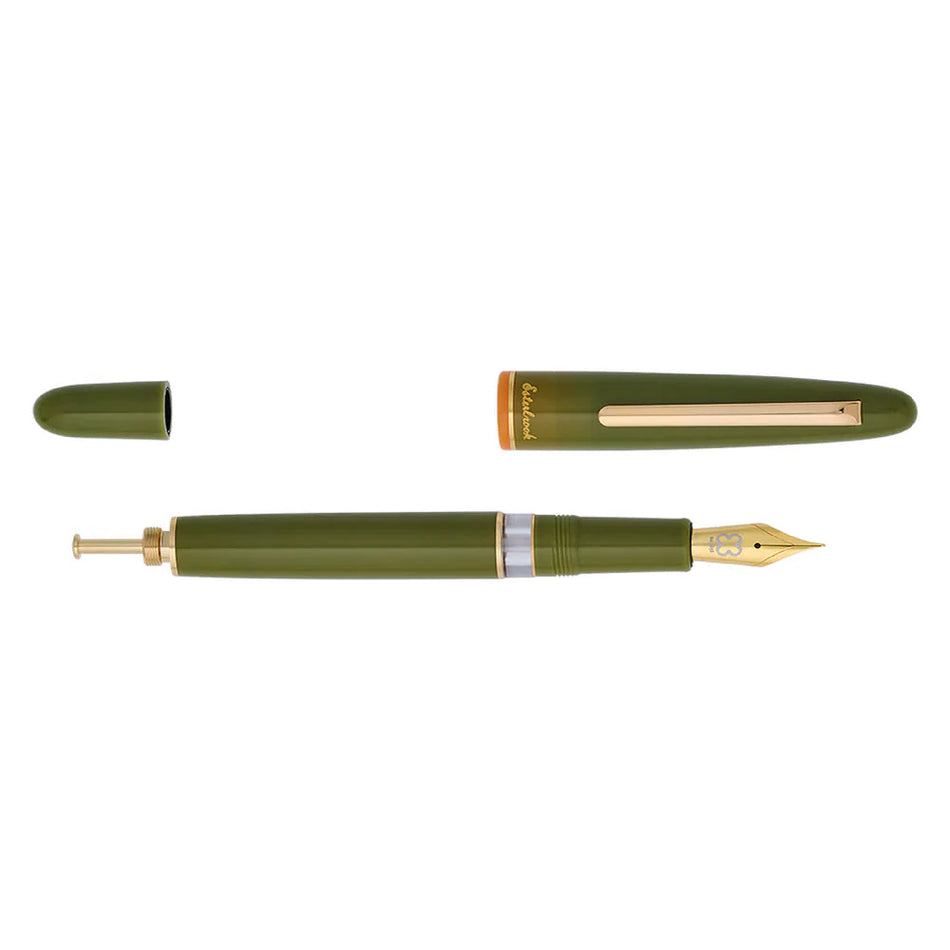 Esterbrook Estie Back To The Land Push Piston Fountain Pen -  Quirky Leaf (Green)
