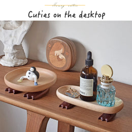 Senser Woodcraft Round Bigfoot Storage Tray - Beech