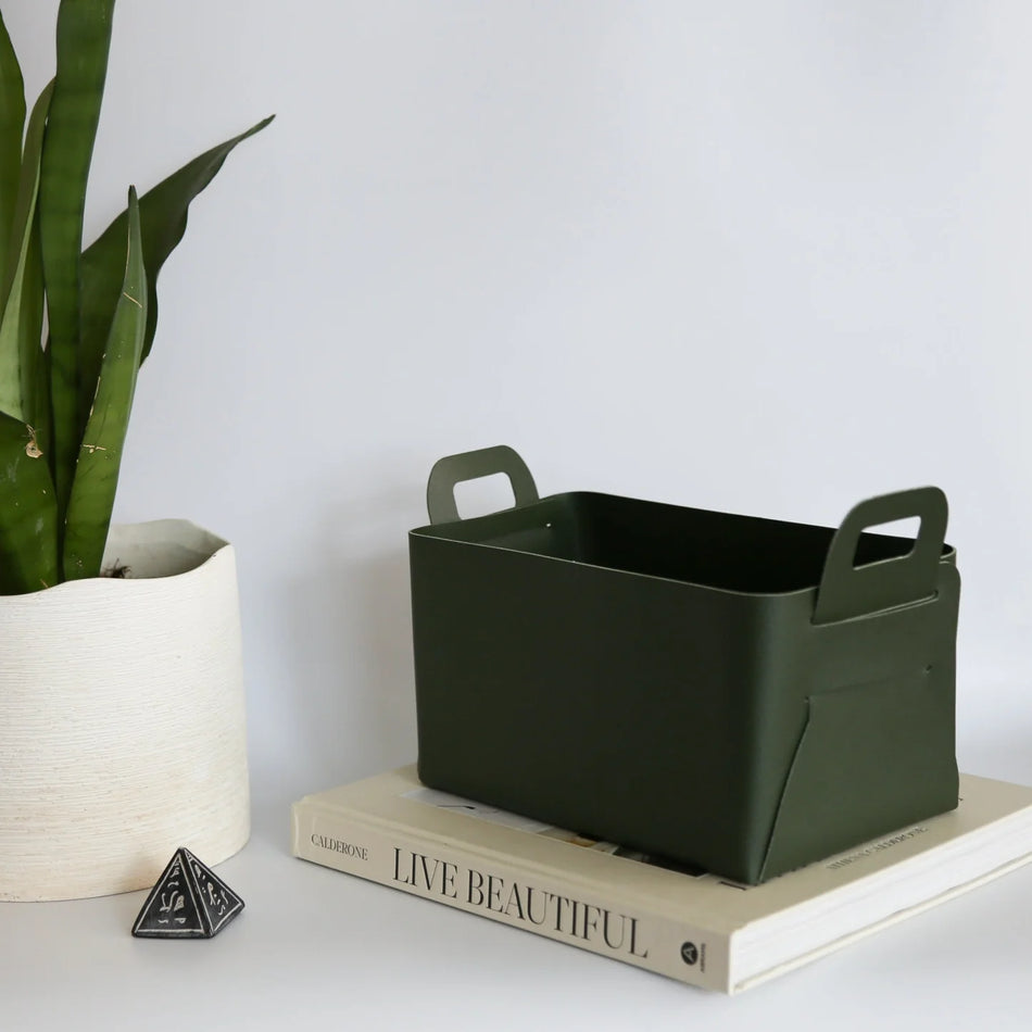 Zora Botanica Foldable Storage Basket - Forest Green