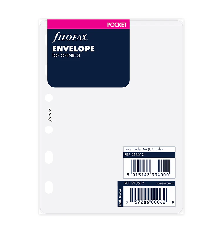 Filofax Transparent Envelope Top Opening - Pocket