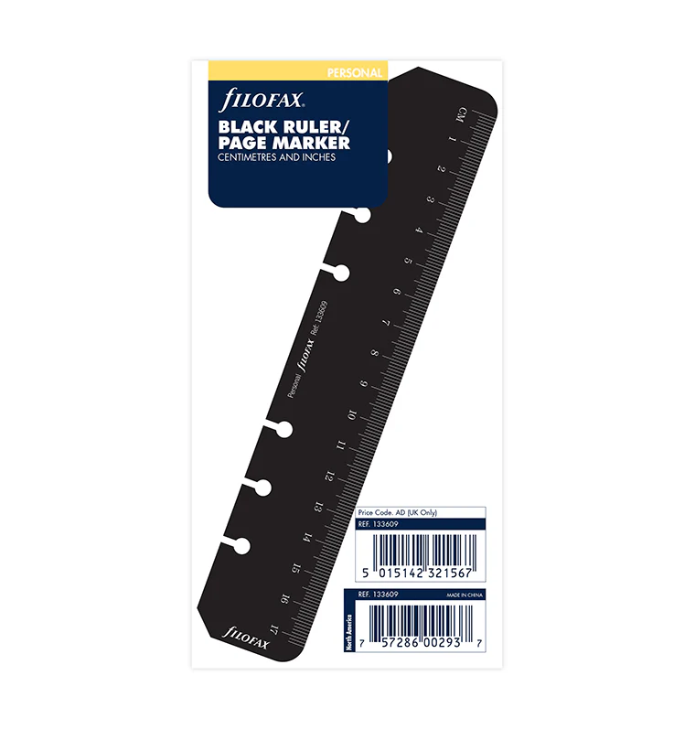 Filofax Ruler Page Marker Black - Personal