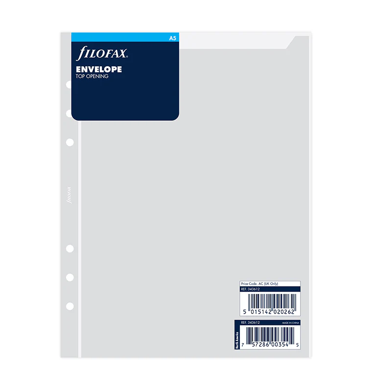 Filofax Transparent Envelope Top Opening - A5
