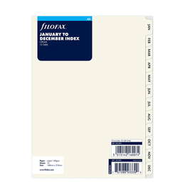 Filofax A5 Cotton Cream January-December Dividers