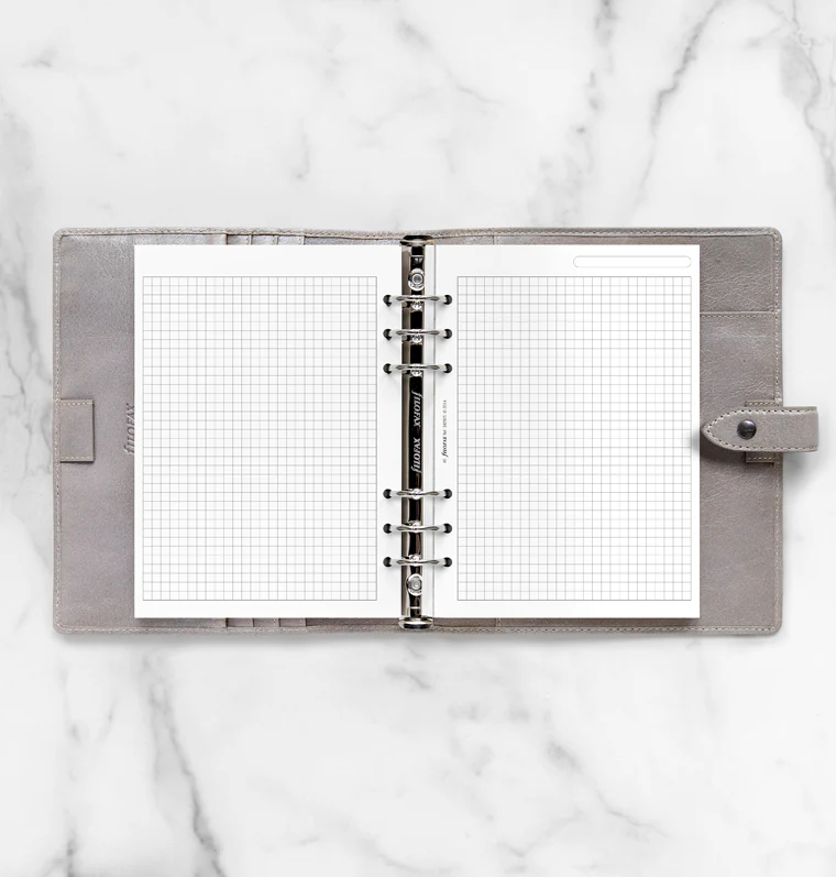 Filofax White Quadrille Notepaper Refill - A5