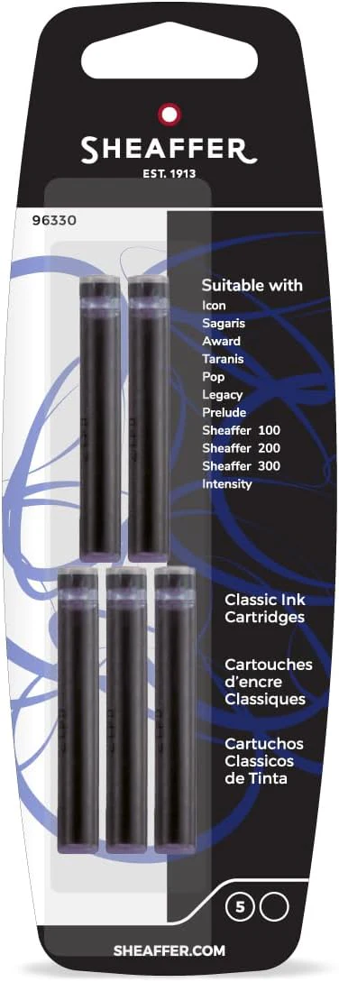 Sheaffer Classic Ink Cartridge (Pack of 5) Black