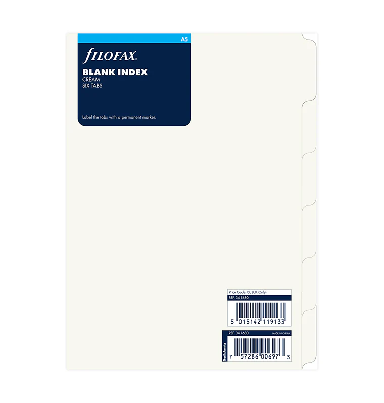 Filofax Cotton Cream Six Tabs Dividers - A5