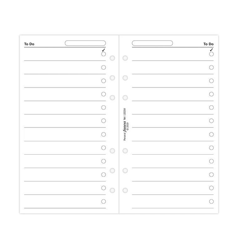 Filofax To Do Refill - Personal