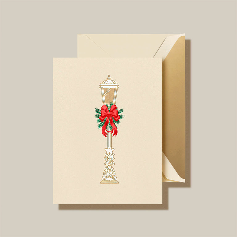 Crane Village Street Lamp Holiday Greeting Card