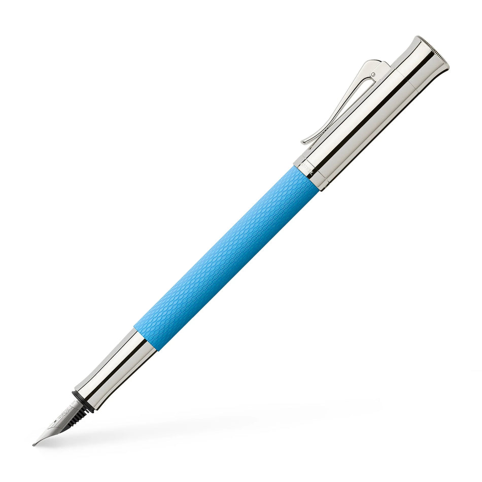 Graf Von Faber Castell Guilloche Fountain Pen - Gulf Blue