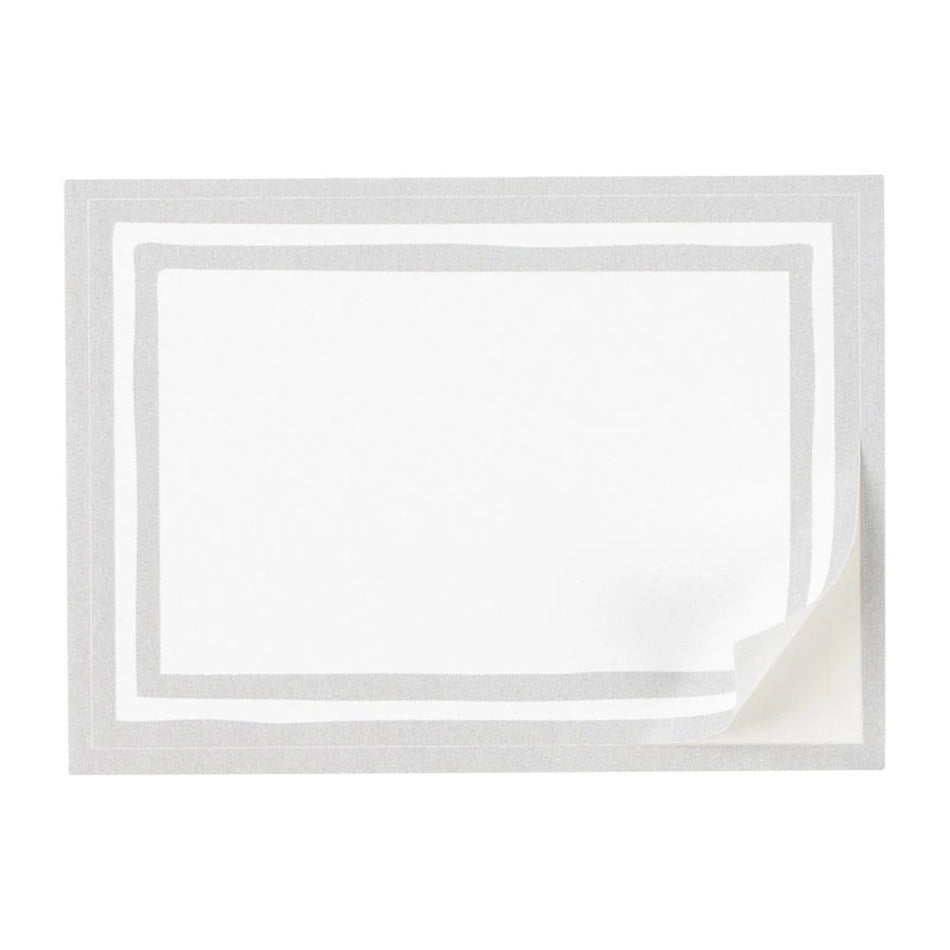 Caspari Border Stripe Adhesive Labels - Silver