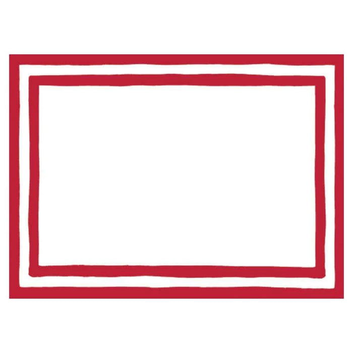 Caspari Border Stripe Self-Adhesive Labels - Red