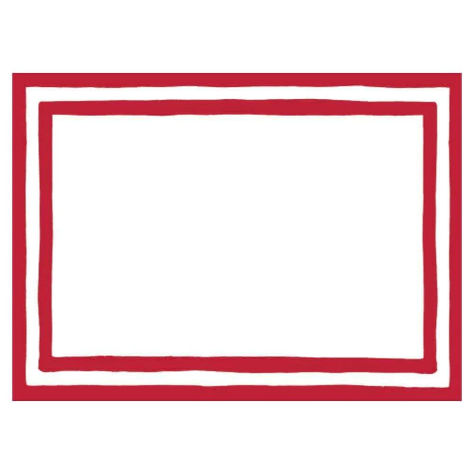 Caspari Border Stripe Self-Adhesive Labels - Red