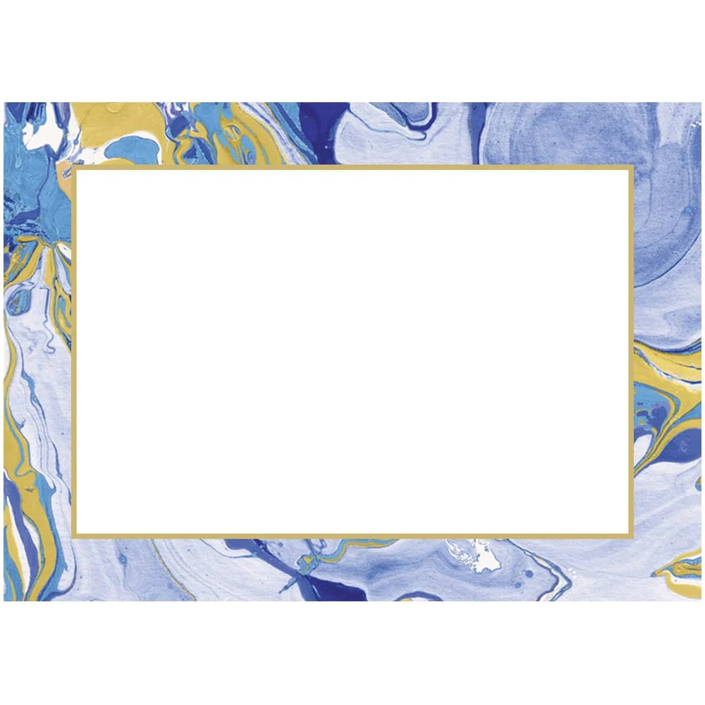 Caspari Marbled Blue Self Adhesive Gift Labels