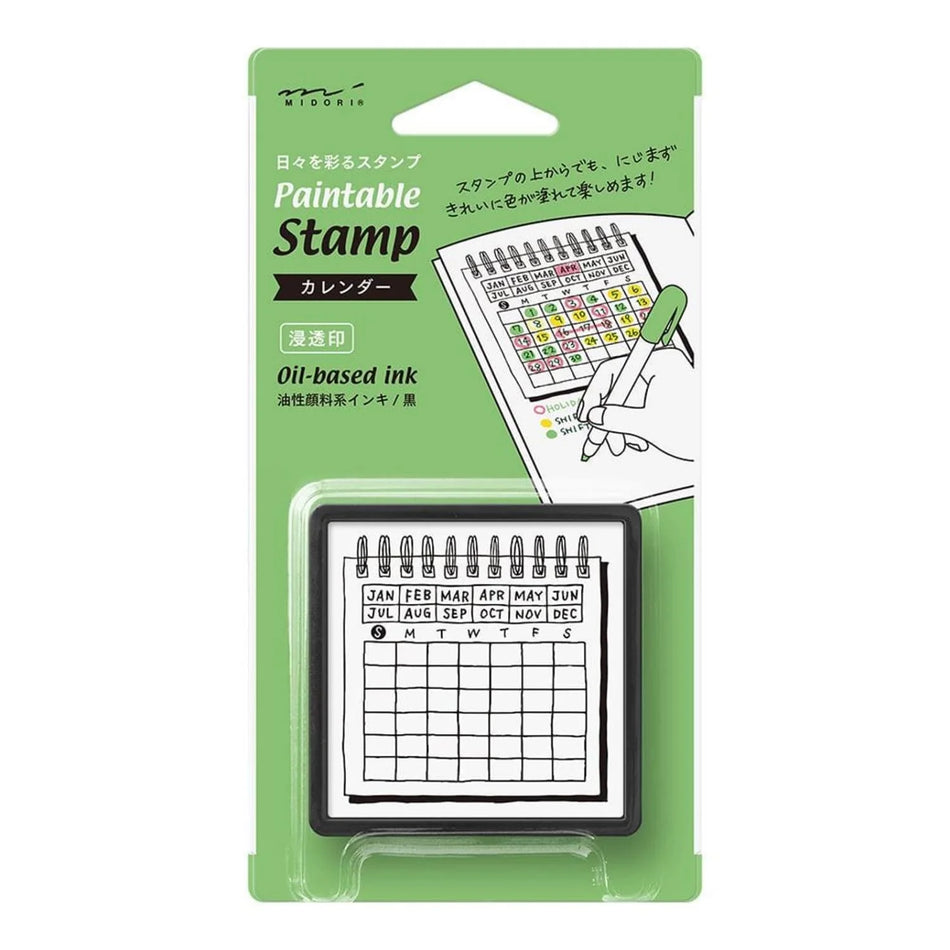Midori Paintable Stamp Self Inking - Calendar