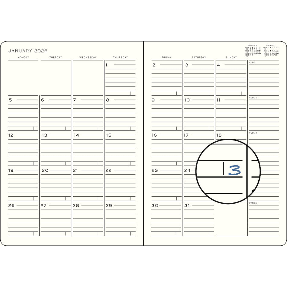Leuchtturm1917 2026 B5 Softcover Monthly Planner w/ Notebook - Black