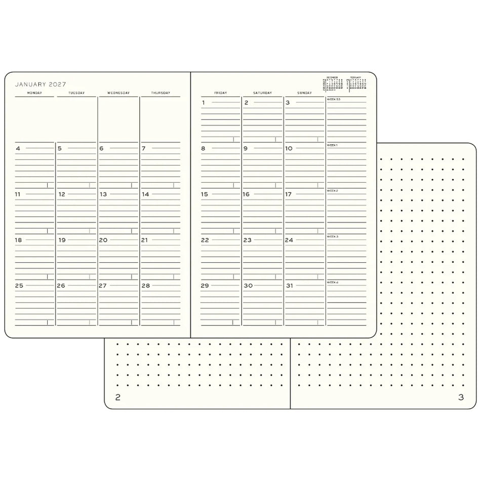 LEUCHTTURM1917 2027 B6+ Softcover Monthly Planner with Notebook - Forest Green