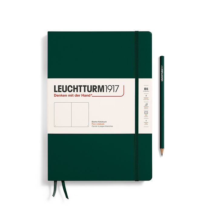 LEUCHTTURM1917 Notebook Hardcover Composition (B5), Plain, 219 pages - Forest Green
