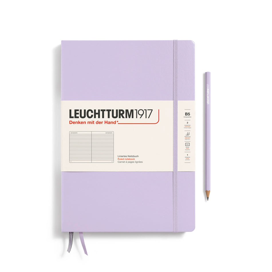 LEUCHTTURM1917 Notebook Composition (B5), Hardcover, 219 numbered pages, Lined - Lilac Purple