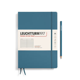 LEUCHTTURM1917 Notebook Hardcover composition (B5), 219 Numbered pages, Ruled - Stone Blue