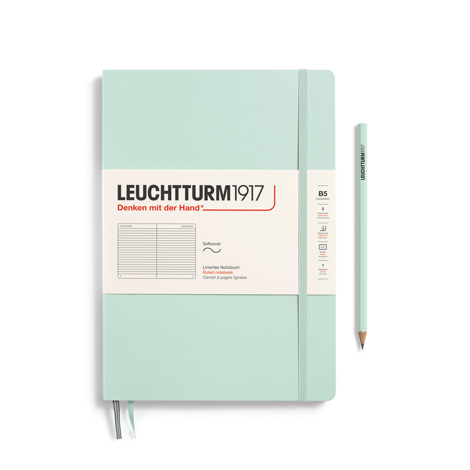 LEUCHTTURM1917 Notebook Composition (B5), Softcover, 123 p., ruled - Mint Green