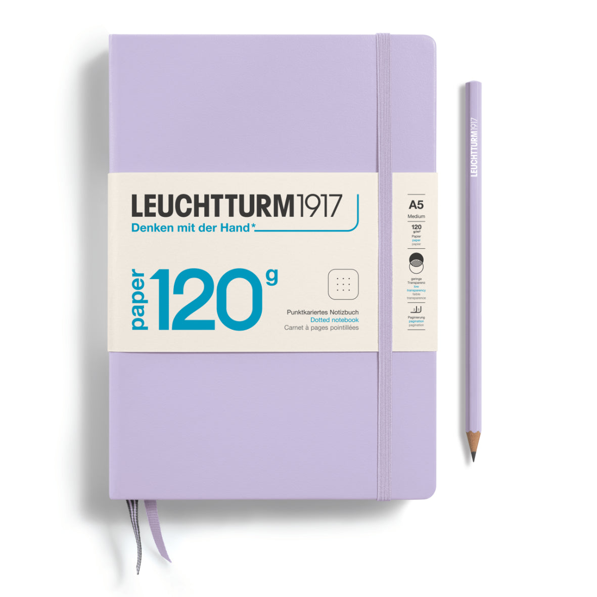 LEUCHTTURM1917 Notebook HC Medium (A5), 120g Edition, Dotted, 203 pages - Lilac Purple