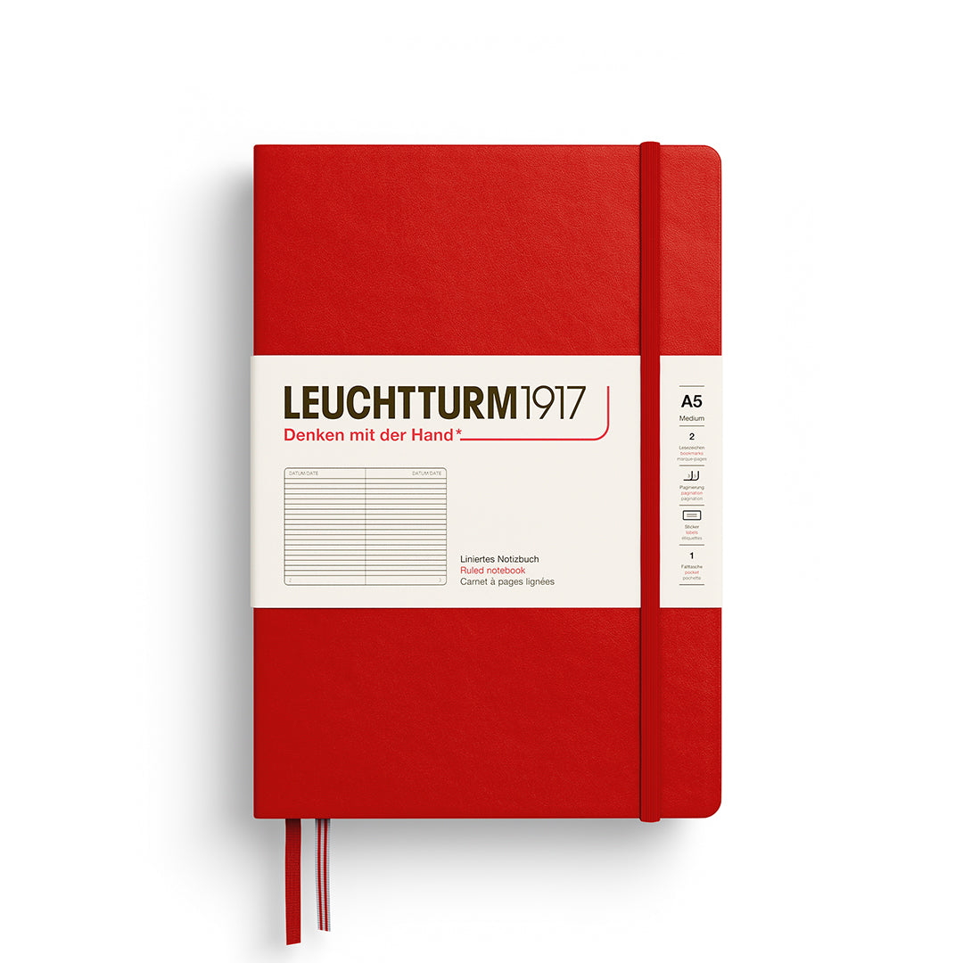 LEUCHTTURM1917 Notebook HC Medium (A5), 251 p, Ruled - Cherry – Flax ...