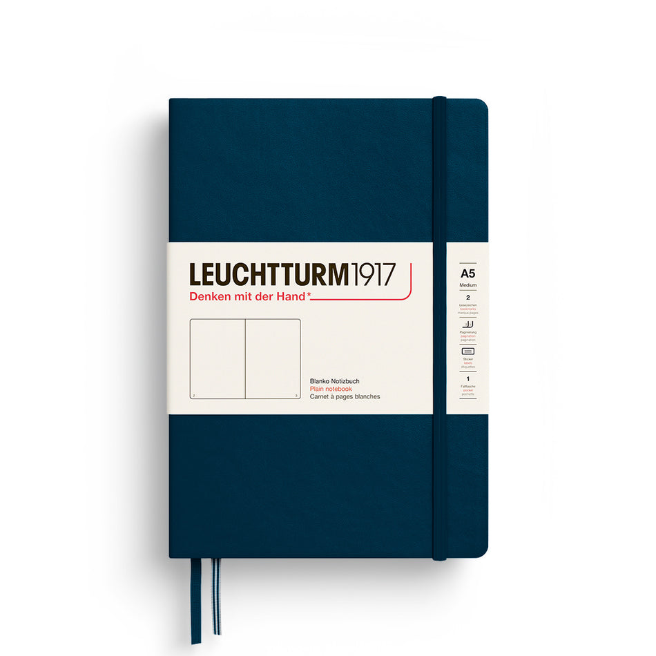 LEUCHTTURM1917 HC Notebook, Medium (A5), 251 p., Plain - Deep Sea