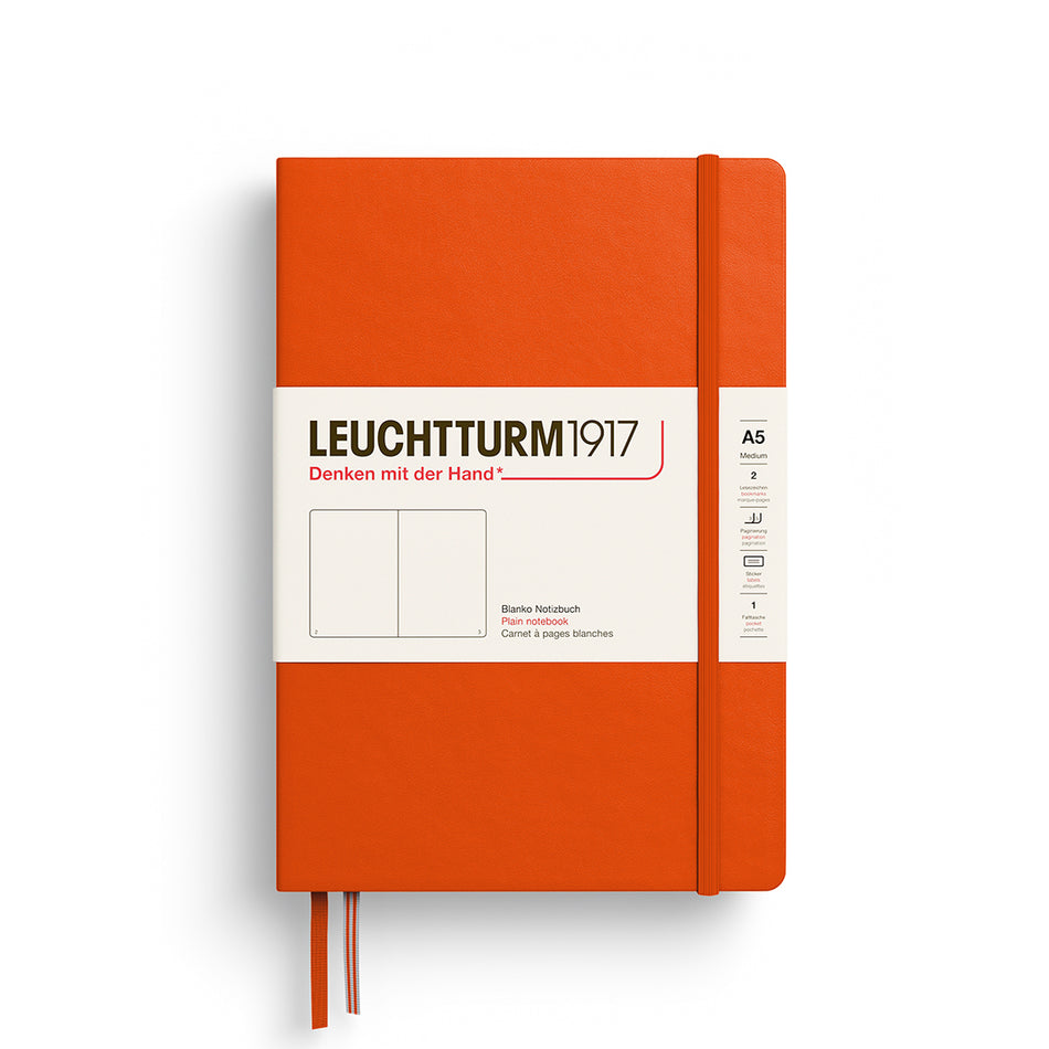 LEUCHTTURM1917 Notebook HC Medium (A5), 251 p, Plain - Pumpkin
