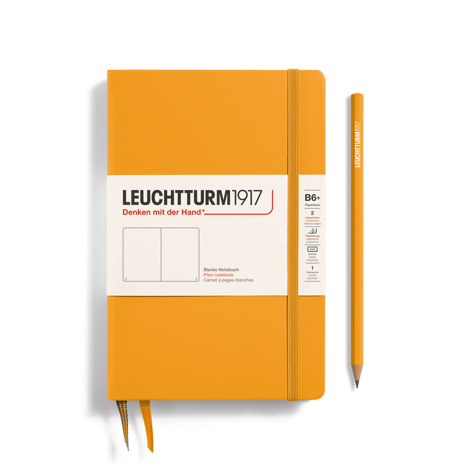 LEUCHTTURM1917 Notebook HC Paperback (B6+), Hardcover, 219p., Plain - Rising Sun