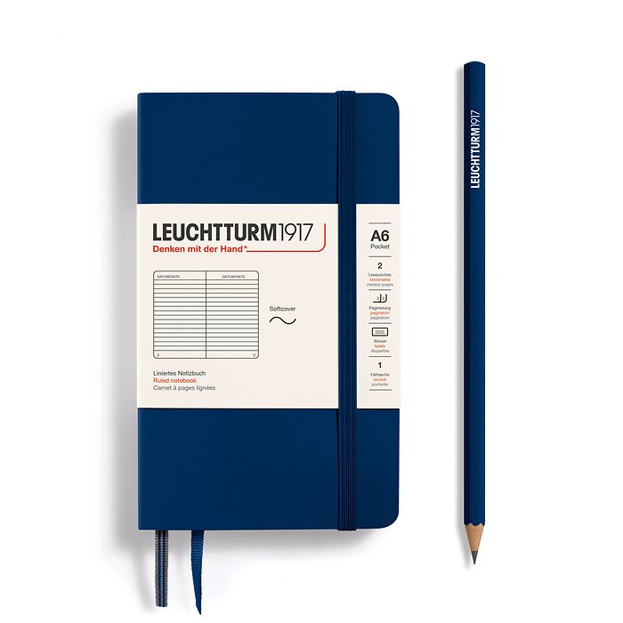 Navy, Pocket (A6), Softcover, 123 p., ruled