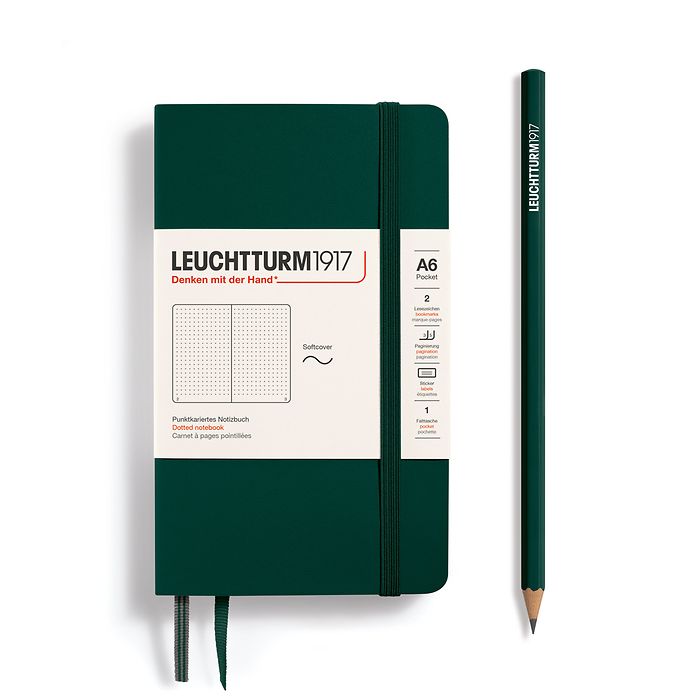 Leuchtturm1917 Forest Green, Pocket (A6), Softcover, 123 p., dotted