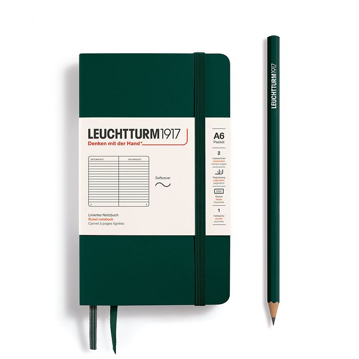 Forest Green, Pocket (A6), Softcover, 123 p., ruled