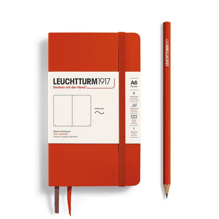 LEUCHTTURM1917 Softcover Pocket Notebook (A6), Softcover, 123 p., dotted - Fox Red