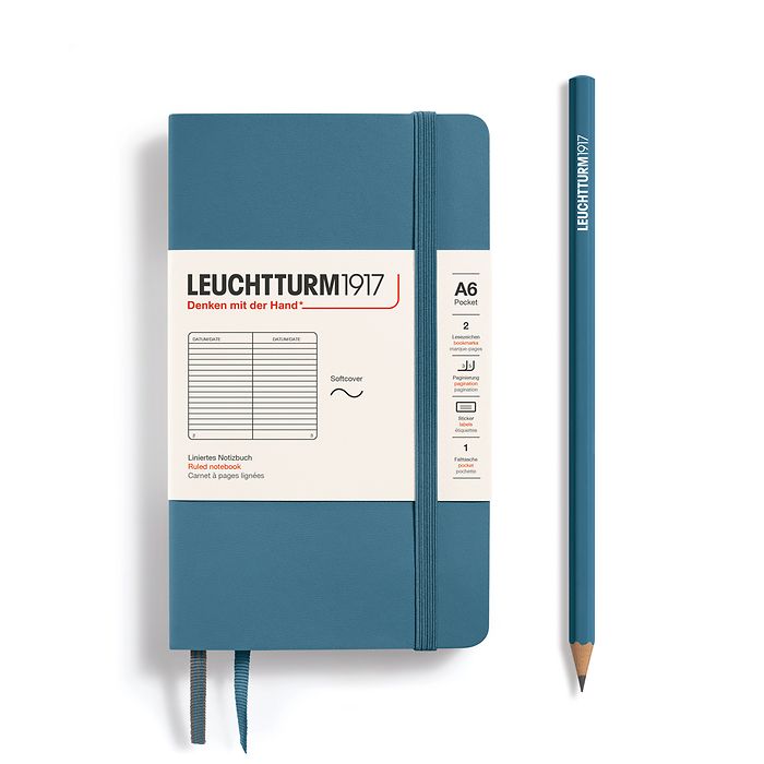Stone Blue, Pocket (A6), Softcover, 123 p., ruled