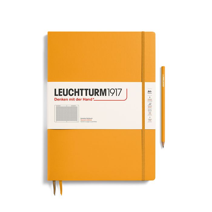 LEUCHTTURM1917 Notebook Hardcover Master Slim (A4+), 123 pages, Squared - Rising Sun