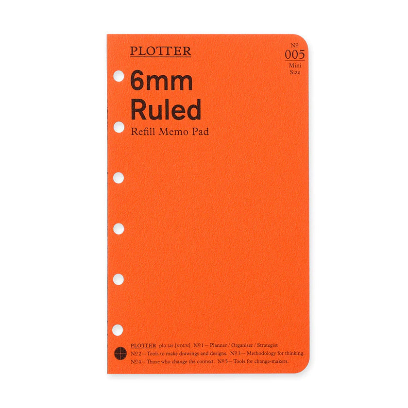 PLOTTER 6mm Ruled Memo Pad (80 Sheets) - Mini Size