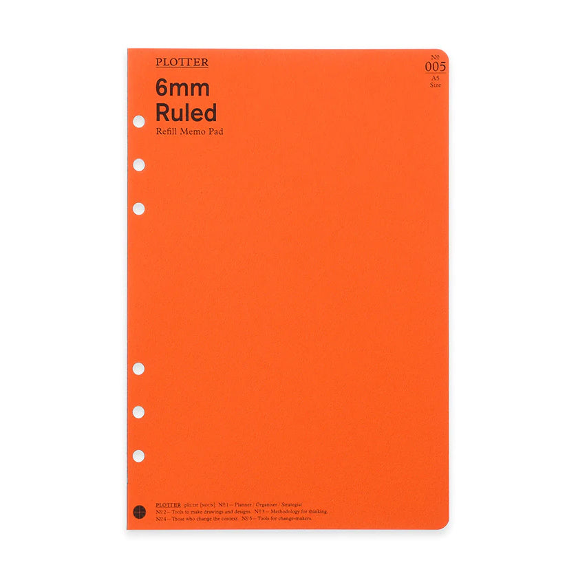PLOTTER 6mm Ruled Memo Pad (80 Sheets) - A5 Size