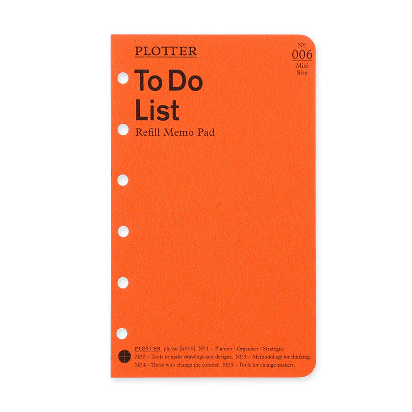 PLOTTER  "To Do" List Memo Pad (50 Sheets) - Mini Size