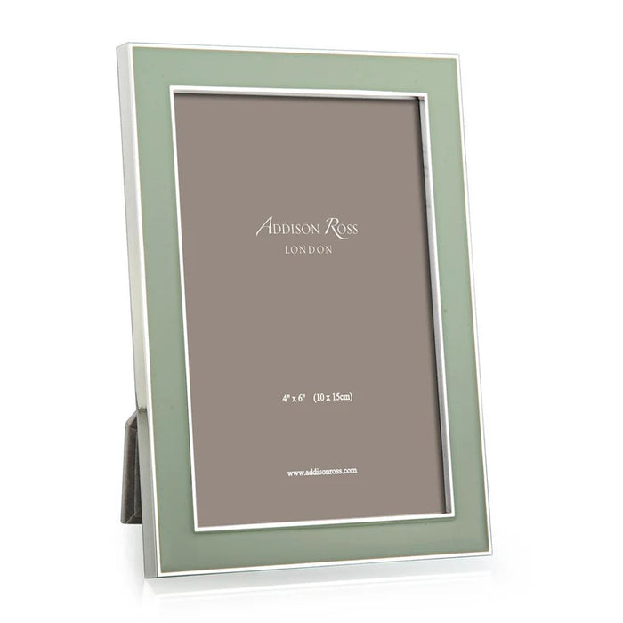 Addison Ross - Silver Trim Sage Enamel Picture Frame 4x6