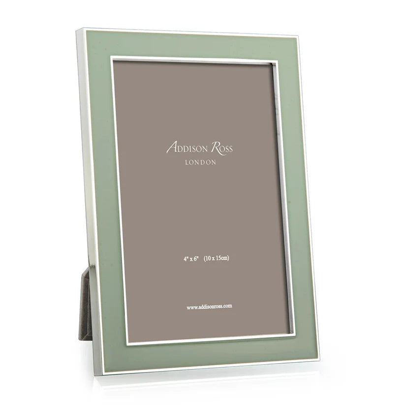 Addison Ross - Silver Trim Sage Enamel Picture Frame 4x6