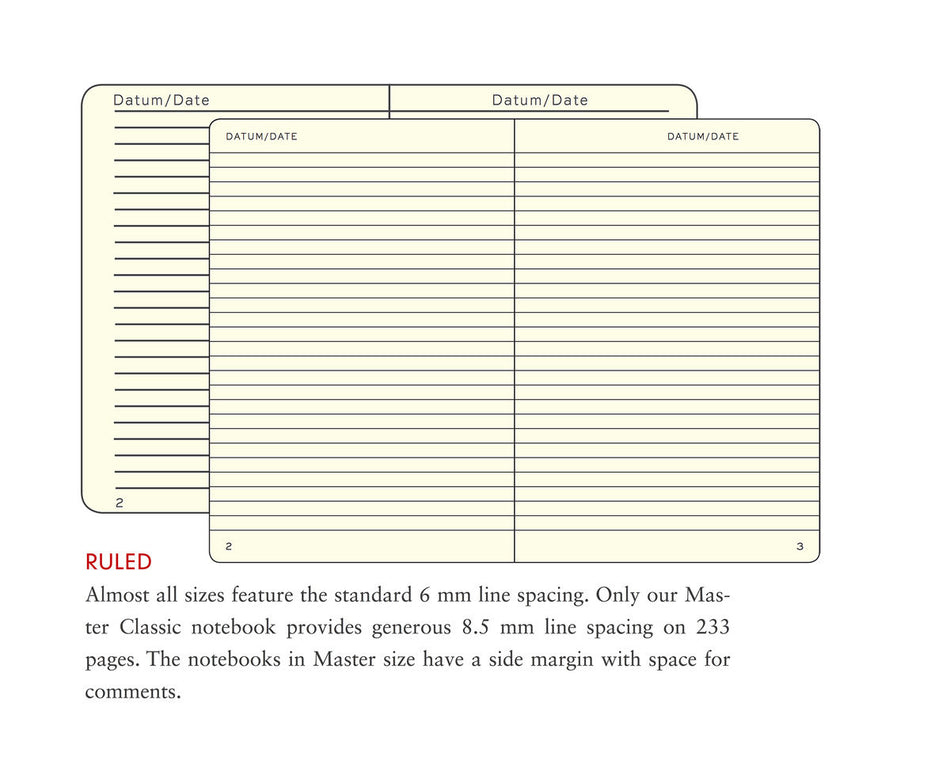 LEUCHTTURM1917 Notebook Pocket (A6) Ruled, Softcover, 121 Numbered Pages - Black