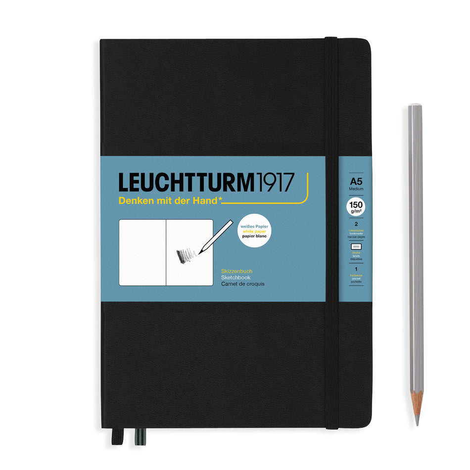 Black, Sketchbook Medium (A5), 112 p., plain