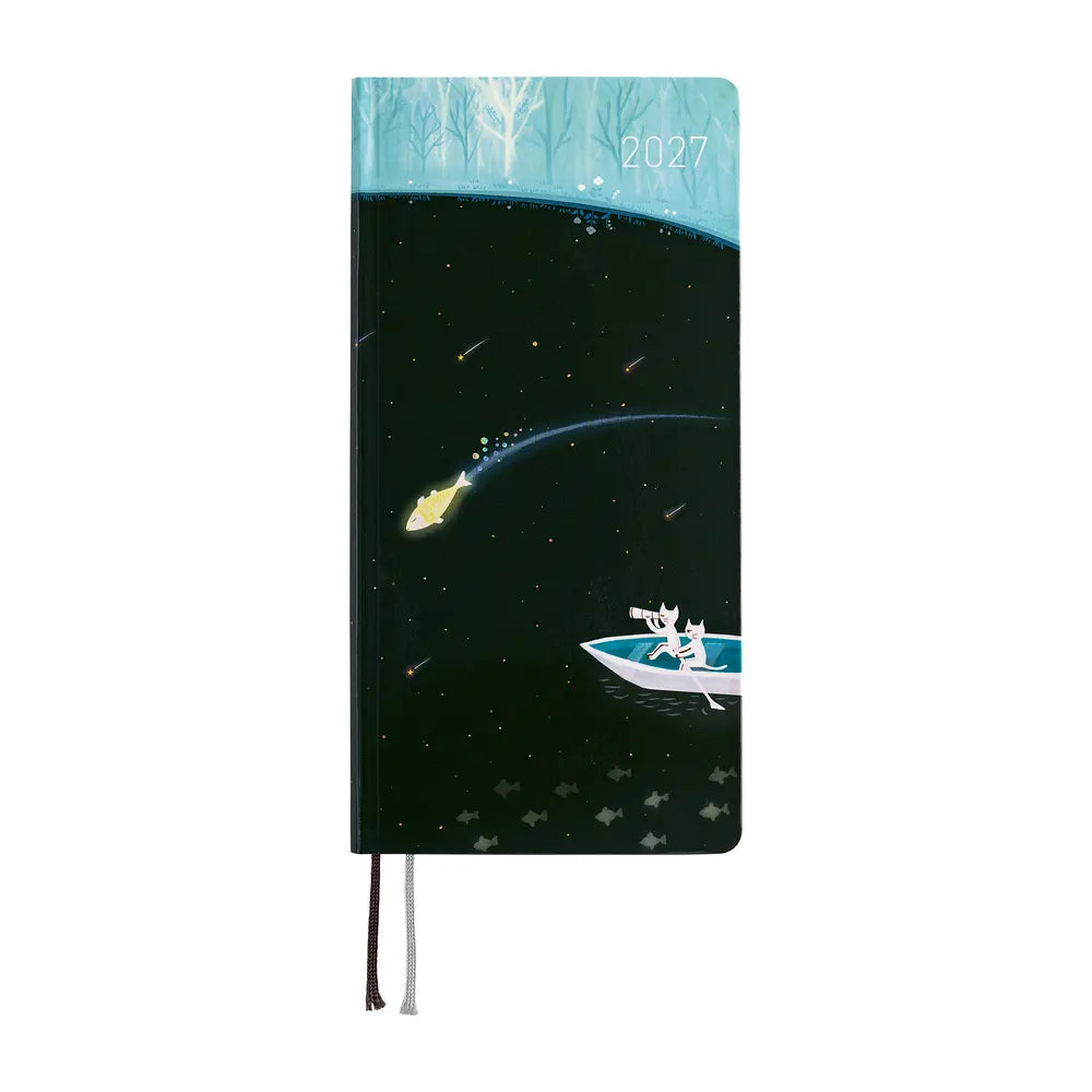 Hobonichi Techo 2027 Weeks Hiroko Kubota: Meteor Shower in the Light Blue Forest