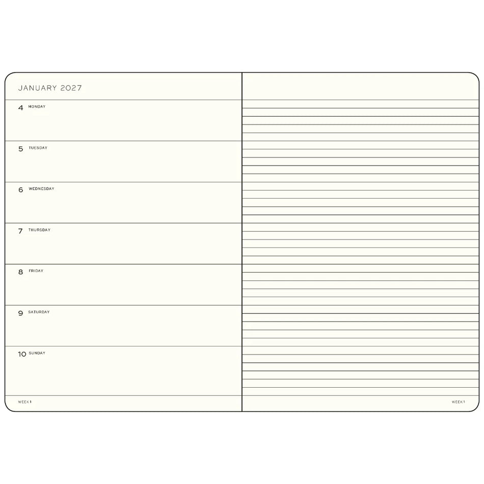 LEUCHTTURM1917 2027 A4+ Weekly Planner & Notebook - Black