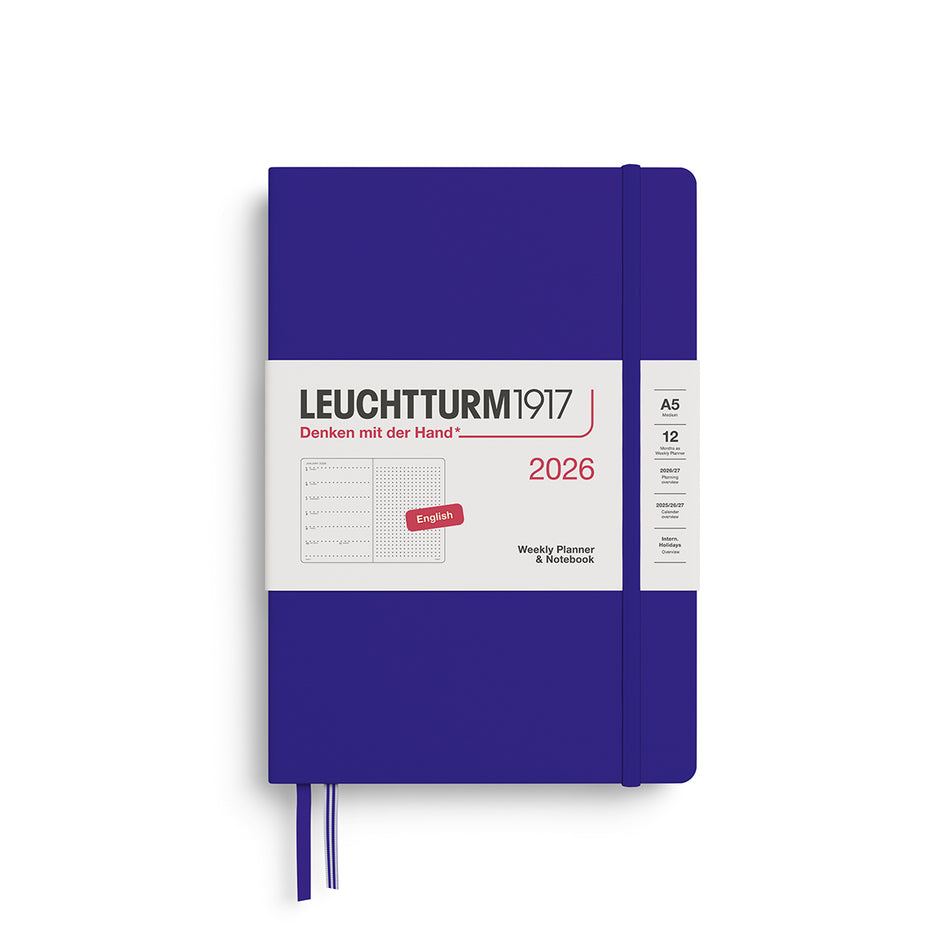 Leuchtturm1917 2026 A5 Weekly Planner & Notebook Dotted - Ink