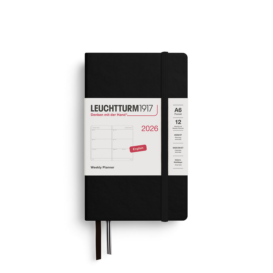 Leuchtturm1917 2026 A6 Weekly Planner - Black