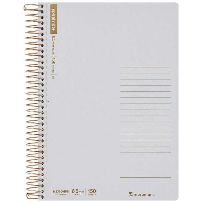 Maruman A5 Spiral Note 6.5mm 150 Sheets - Ruled - Grey